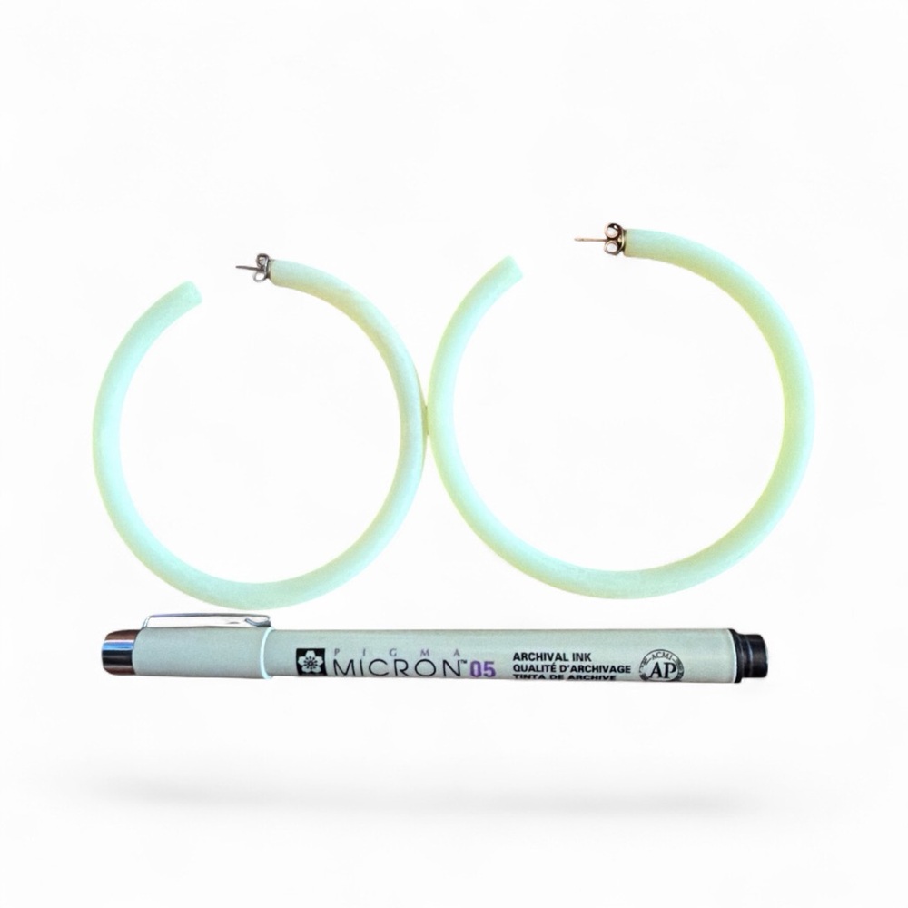 Vintage Pale Yellow Hoop Earrings